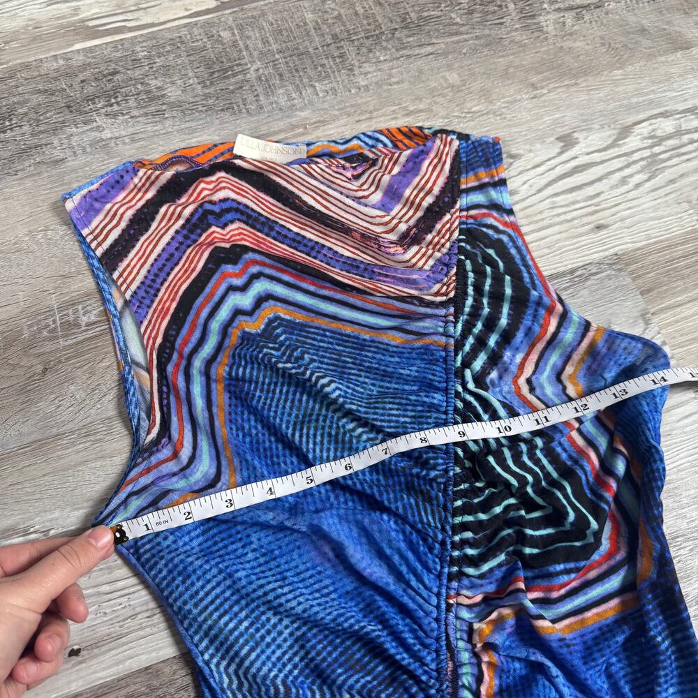 Ulla Johnson Natalia Dress Neptune Blue Midi Abstract Designer Small - Picture 8 of 11